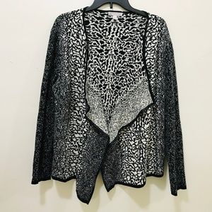 CB Established Cardigan Shawl Wrap XL Black Animal
